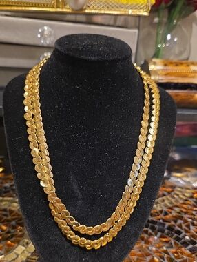 Monet Gold-Tone Double Curb Chain Necklace